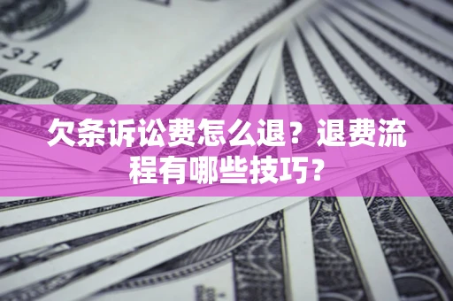 北京欠条诉讼费怎么退？退费流程有哪些技巧？